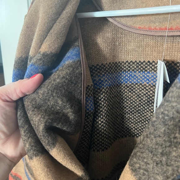 Banana Republic Factory Striped Pea Coat in Tan and Blue - Picture 3 of 5